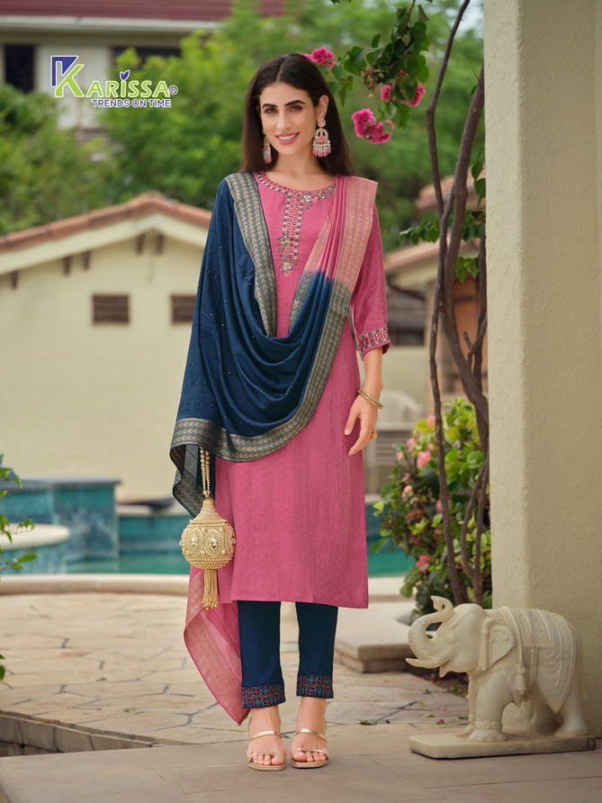 Nora By Karissa Fancy Viscose Silk Readymade Suits Catalog
 